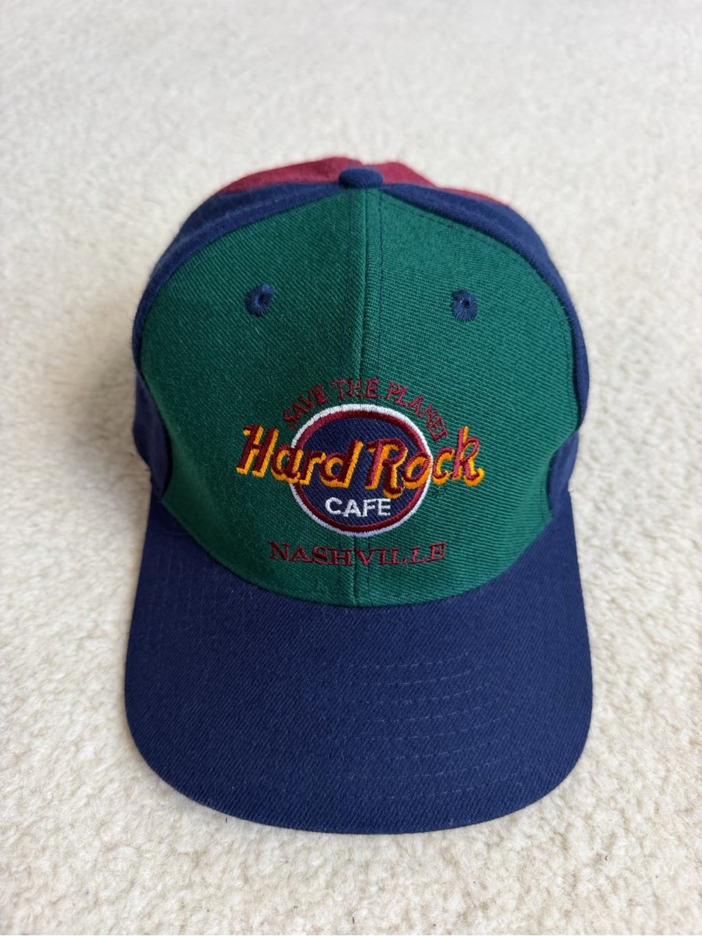 Vintage Early 90s 1990s  Hard Rock Cafe Black Nashville Logo Cap Hat